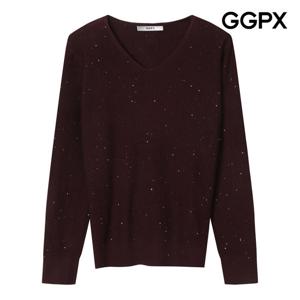 [지지피엑스]V넥 골지 글리터 니트 GP9KP019B