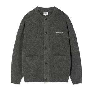 와키윌리 타이포 로고 라운드넥 가디건 B1 WA2503CD02 CH BK