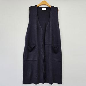 나야홍 / 빅사이즈 509 엘리백트임오픈롱조끼 DRMT501