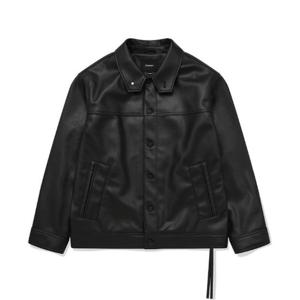 커버낫자켓 JQS CO2303JK08-BK 비건 레더 트러커 자켓 블랙