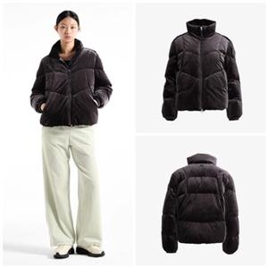 [휠라] FILA 25년 여성용 벨벳 볼륨 다운자켓 FS254DJ02F002006 차콜