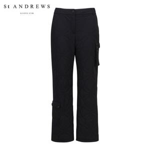 [세인트앤드류스] 여성 별 심볼 카고 포켓 밴딩 패딩 부츠컷 팬츠 821E4PT007_BK