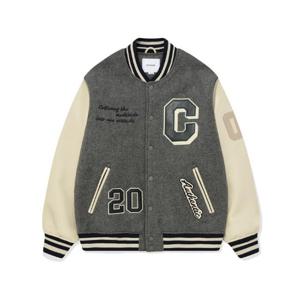 커버낫자켓 CQK CO2303JK07-MG 빅 C 로고 바시티 멜란지 그레이