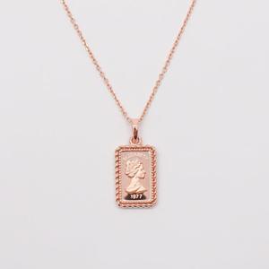 오팔하우스 14k 엘리쟈베스 사각 코인 목걸이 소 OPDLN5170-2