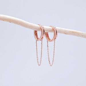 오팔하우스 14k 민자 원터치 체인 귀걸이 OPNIE6163-1