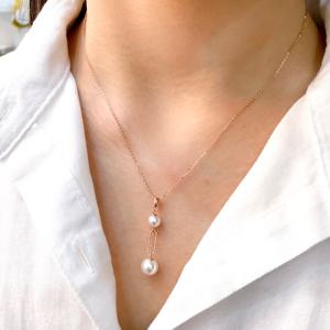 오팔하우스 14k 컷팅 클립 진주 목걸이 OPPN0166