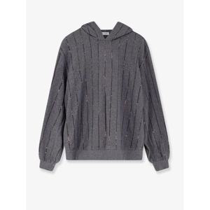 BRUNELLO CUCINELLI Dazzling chalk stripe embroidery cotton sweatshirt MN05NSO809