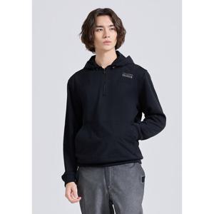 [챌린저]남성 톤온톤 우븐패치 아노락 후드 긴팔 티셔츠 블랙_CH