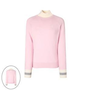 [헤지스골프] 여성 캐시미어 혼방 목폴라 방풍 니트 핑크(HWSW5D718P1)