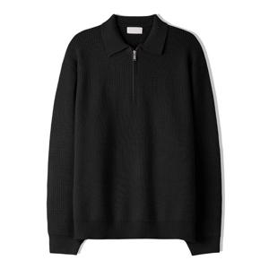 남자 베르 하찌 반집업 모달 카라 니트티 SG-KN-Q032-블랙