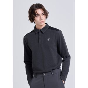 [챌린저]남성 소프트 양면기모 카라넥 긴팔 티셔츠 다크그레이_C