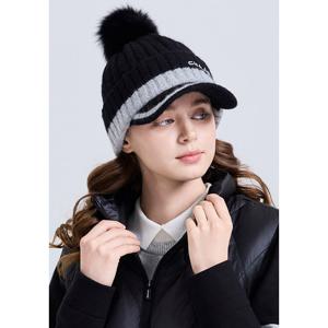 [챌린저]여성 폭스퍼 탈부착 앙고라 니트 캡 블랙_CHE4WCP5883BK