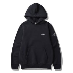 지프 남녀공용 절개 포켓 루즈핏 기모 후드티 JP4THU044BK