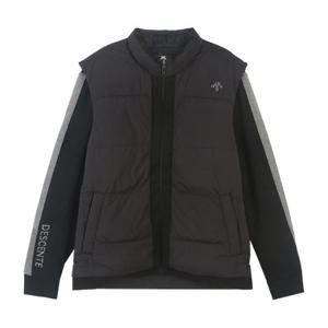 데상트골프패딩 GQC DP42MFKOOA-BLKG 하이브리드 니트 패딩 점퍼