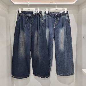 [행텐주니어]약기모 사이드핀턱 슈퍼 와이드핏 청바지14540-155-