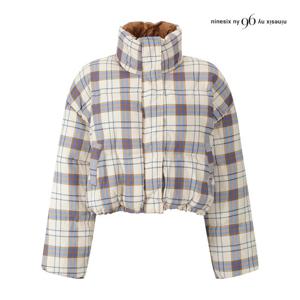 나인식스뉴욕  체크 패턴 숏 패딩 점퍼 (NPAJP003M0)