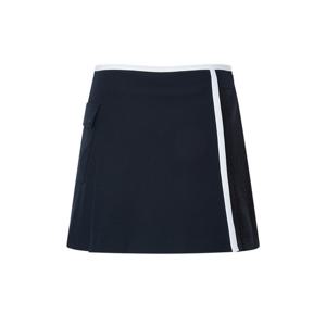 헤지스 골프 여성 25FW 네이비 여성 배색 A라인 스커트 HWSK5C614N3