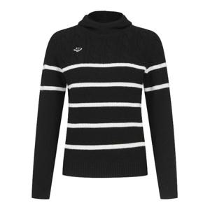 M 파리게이츠골프긴팔티 NQC 521D4SR672_BK 여성 케이블 배색 스트라이프 니트