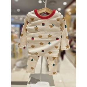 블루독베이비[hu] 25.FW겨울신상 IV)산타도기슬림상하세트 45C70-680-02 상하복 크리스마스 등원복 실내복