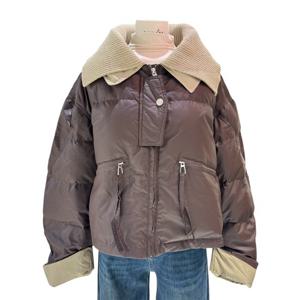 [에이지도르]배색 카라 패딩 점퍼 ALFIWIJ107