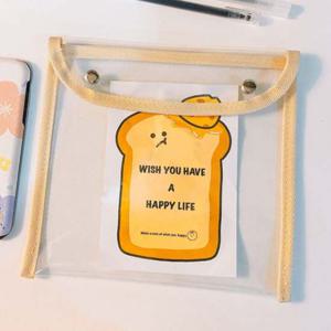 PVC 투명 사각 식빵 똑딱이 파우치 여행용 이너백 PVC투명파우치 여행용파우치 PVC파우치 투명파우치 사각파우치 방수파우치 식빵파우치