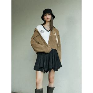 [에고이스트] ER4TZ900 카라배색 페이크레더 자켓 (25년 가을)