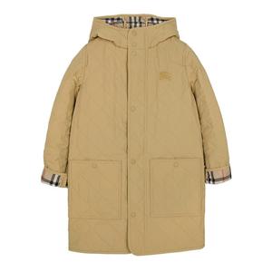 버버리 KIDS 25FW 샌드 해리슨 퀼팅 나일론 후드 코트 HARRISON 8109323 SAND(12A