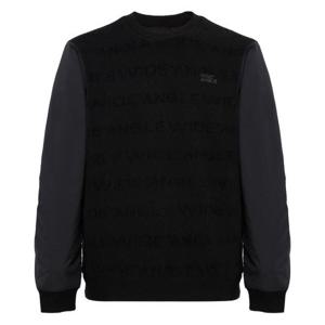 [와이드앵글]남성 CO 패딩 슬리브 라운드 방풍 스웨터 Black(WMW25K73Z1)