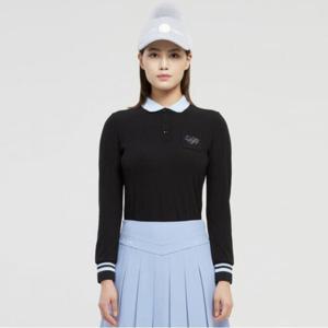 [와이드앵글]여성 CO 골조직 폴로 티셔츠 Black(WWW25251Z1)