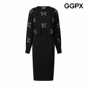[GGPX] 핫픽스 리본 니트 세트 골지 원피스 (GP9ST013F)