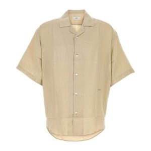 아미 베이지 컬러블록 버튼 프런트 반팔 셔츠 HSH768VI0036 229