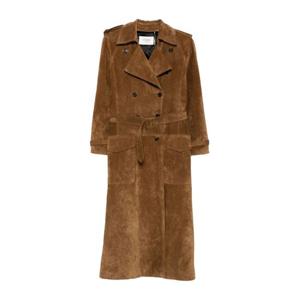 생로랑 더블브레스트 롱 스웨이드 코트 683370YC2JY 2544