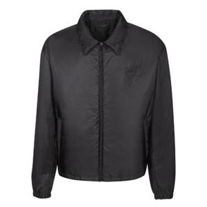 25FW 프라다 블랙 nylon 자켓 with front 집  High collar 앤 프라다 triangle 로고 on the chest  SGC9121WQ9F0002