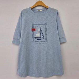 빅사이즈 504 물결튼튼마감박시티셔츠 DRIU393