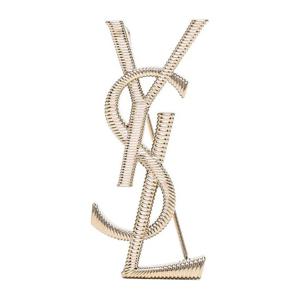 생로랑 골드톤 로고 메탈 브로치 804317 Y1500 8030