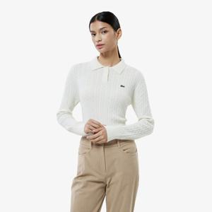 라코스테 공식 여성 케이블 긴팔 폴로 스웨터 AF207E-55N XFJ