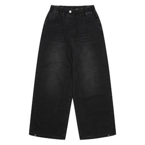 더센트럴 소이주니어 TC01 밑단 스냅 와이드 기모 블랙진 25W0258