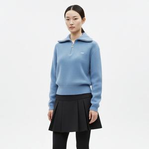 샵앤) 여성 반집업 카라넥 오버핏 방한 골프 니트 티셔츠 LB-WKN-20886-그레이