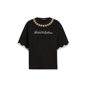 25 FW 돌체앤가바나 DNA 레이스 디테일 티셔츠 F8V62ZGDC9U TP445061506