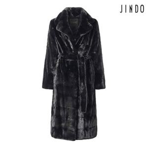 진도모피 너치드 카라 밍크 코트  (JFCR01BK)