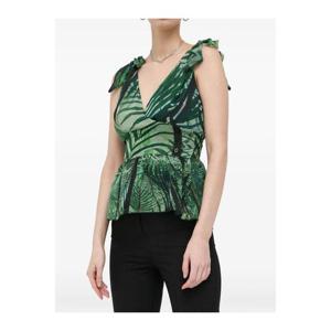 25 FW 게스 타이 숄더 프린트 탑 블라우스 W3GH92WE550 TP445136362