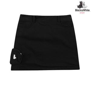 [블랙앤화이트] 여성 수성 밍크본딩 A라인 스커트 4410LDWU_BLACK