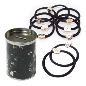 골드메달 헤어밴드 검정60P 깡통악세서리 고무줄