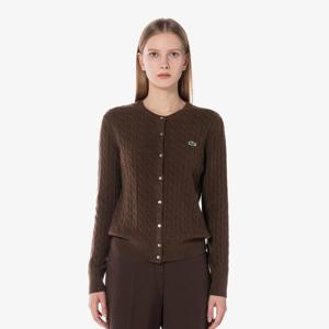 라코스테 공식 여성 케이블 크루넥 가디건 AF091E-54N SHI