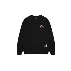 [에비수]라벨 프린트 맨투맨티셔츠_EX5UTS912_BK