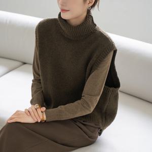 엄마옷 마담4060 모던베이직 모던베이직 얼리폴라니트조끼 중년여성 데일리 -ZVE2511027-