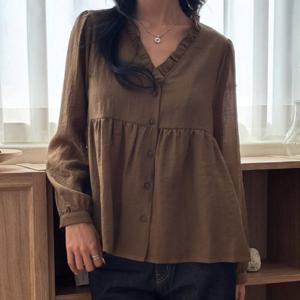 나야홍 / 빅사이즈 511 셔링브이카라블라우스 DYPV669