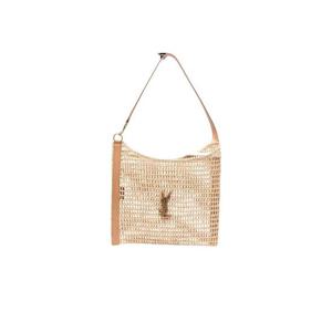 25FW 생로랑 베이지 raffia 앤 레더 Oxalis shopping 백 773984GAAEB9822