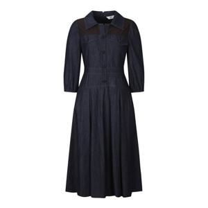 [베스띠벨리]배색 플리티드 카라 데님 원피스 BJOKH2514 H