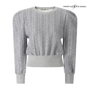 나인식스뉴욕  꽈배기 자가드 퍼프 맨투맨 티셔츠 (NPBTS016M0)